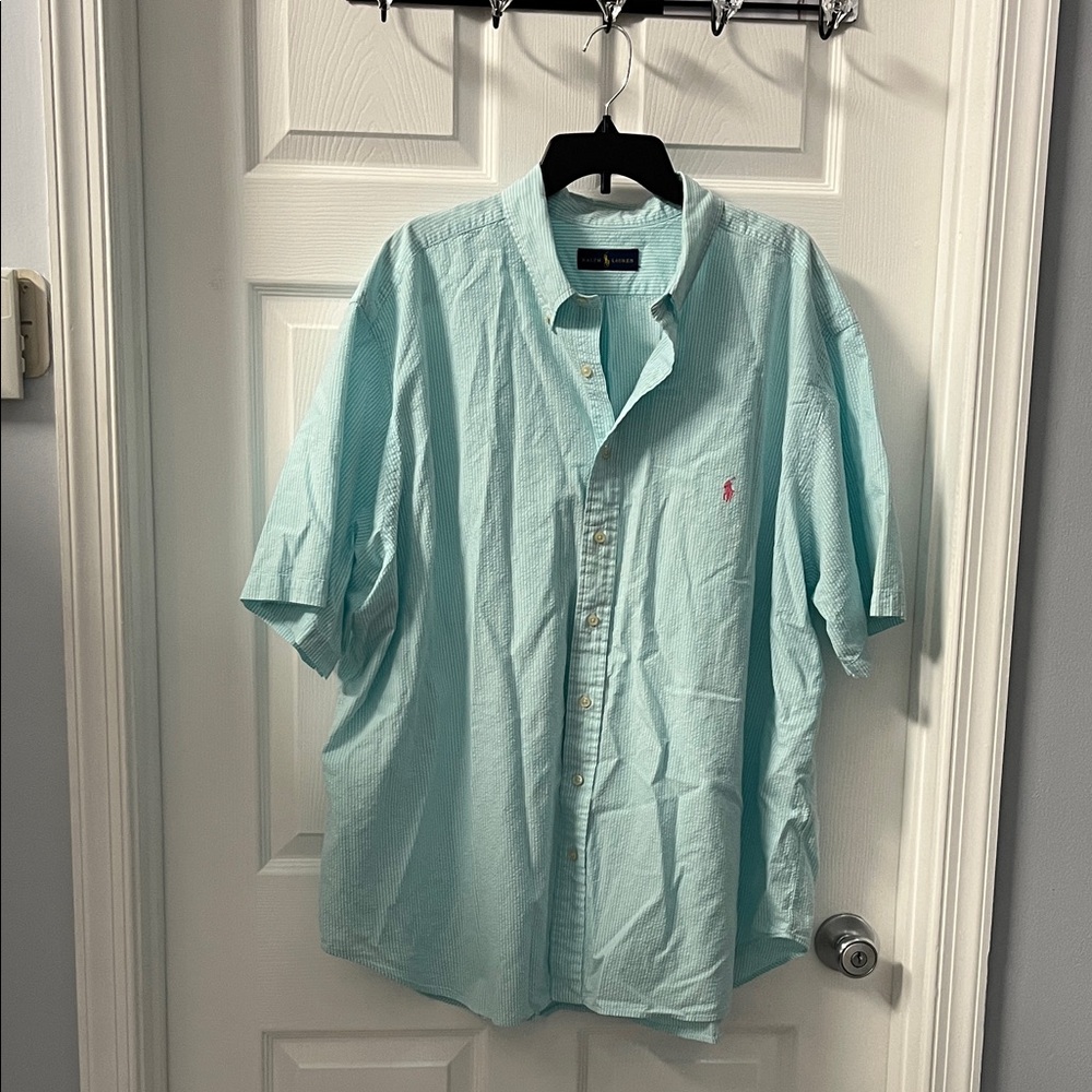 Ralph Lauren Men's Light Blue Casual Button Down Shirt